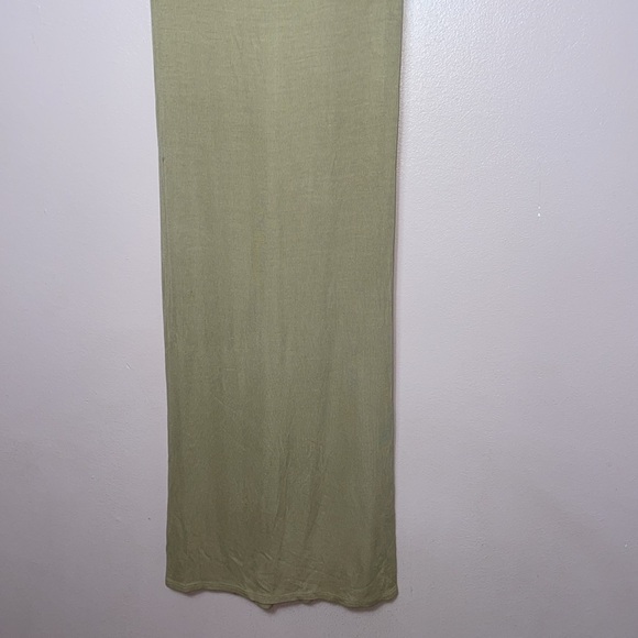 Enza Costa Silk Rib Midi Dress Nude Boat Neck - Picture 2 of 6